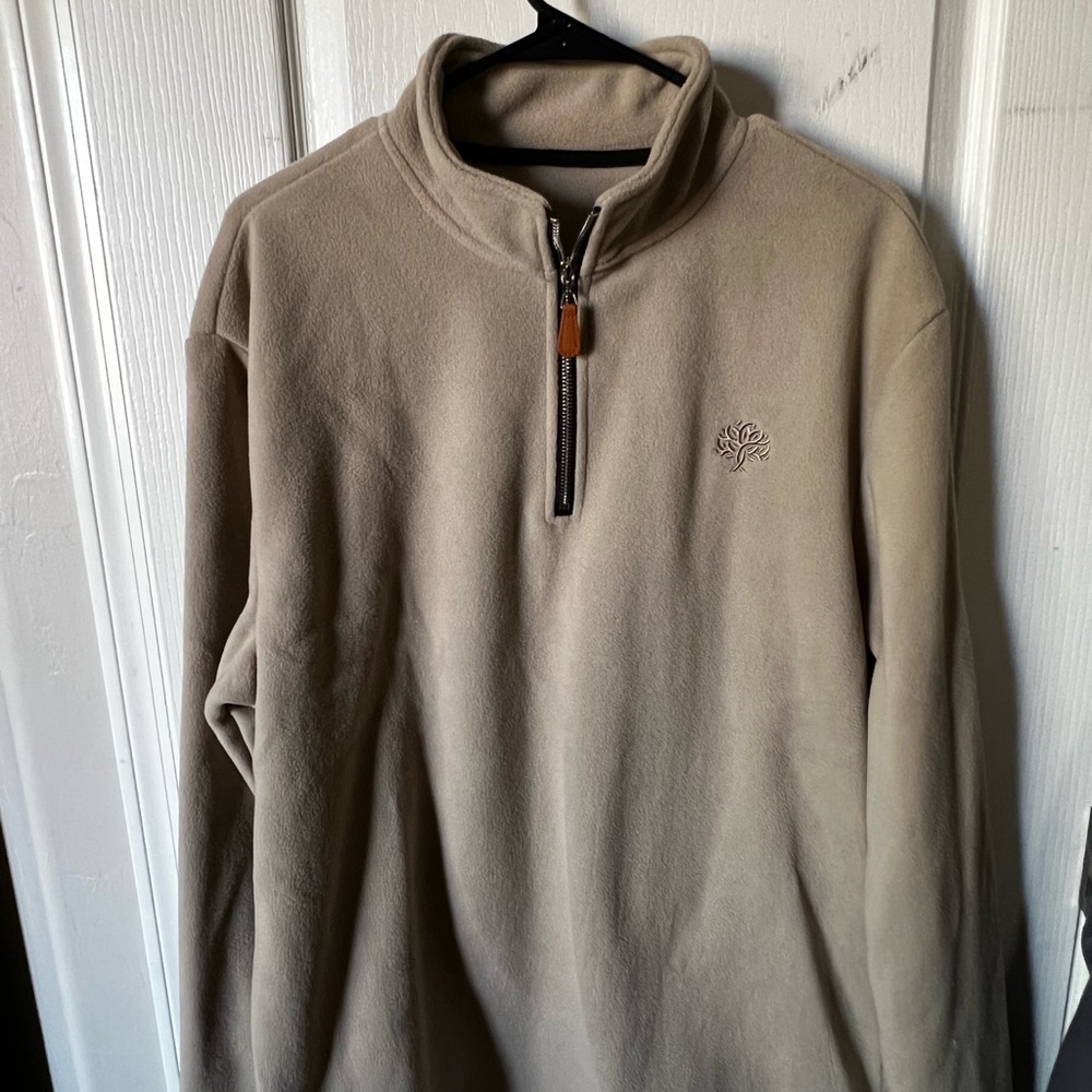 Men's Beige Quarter-Zip Sweater